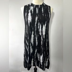 Miami, black and white tie dye dress, L